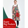 APRONNER Cross Back Plus Size Linen Aprons for Women with