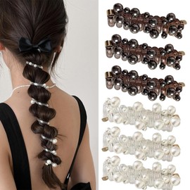 6PCS Hair Ties For Women Braided Telephone Spiral Hair Ties Phone Cord,Ponytail Braids Fixed Hair Rope No Crease Elastic Accessory for Women Girl