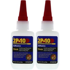 FastCap 2P-10 - Thick – Industrial Strength Heavy-Duty Super Glue - CA (Cyanoacrylate Adhesive) - 2.25 oz/64g. Perfect Gap Filling Projects. 2-Part Adhesive. Activator Sold Separately (2-Bottles)