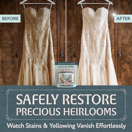 [2lb] Vintage Fabric Stain Remover - Safely Cleans Retro & Antique Textiles - Made in the USA - Gently Removes Yellowing & Tough Stains From Vintage Linens, Quilts, Dresses, Doilies, and more