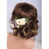 Kercisbeauty - Peineta de flores de champaña para novia, para
