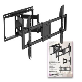 Heavy Duty Dual Arm Articulating Wall Mount Bracket for Neo QLED 8K QN990F VisionAI Smart TV (2025) QN85QN990FAFXZA 85 InchTV - Tilt & Swivel/Pull Out 2.8"-16.6"/ Holds 165 lbs