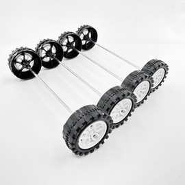 10PCS Toy Car Wheels 2mm Dia Shaft Plastic Car Wheels with 5PCS Shaft Round Rod Axles for RC Car Truck Robot DIY Model Toy Building Accessories (2x11x31mm White)