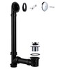 Uni-Green Black 1-1/2” Tubular Tip-Toe Bathtub Waste Drain Kit, Coarse