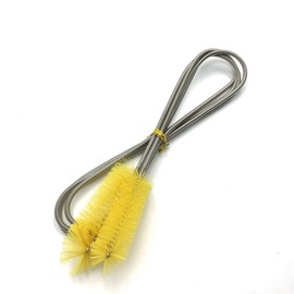 NATEFEMIN Yellow Dual Heads 1.55M/5FT Length Pipe Cleaner Cleaning Brush for Water Tube Hose Pump Filter Aquarium Fish Tank Accessory
