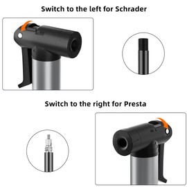 HNVNER Mini Bike Pump,Aluminum Alloy Portable Bicycle Tire Pump,Easy to Switch Between Schrader and Presta Valve,Fast Tyre Inflation Frame Mount Pump with Needle for Road, Mountain and BMX Bikes