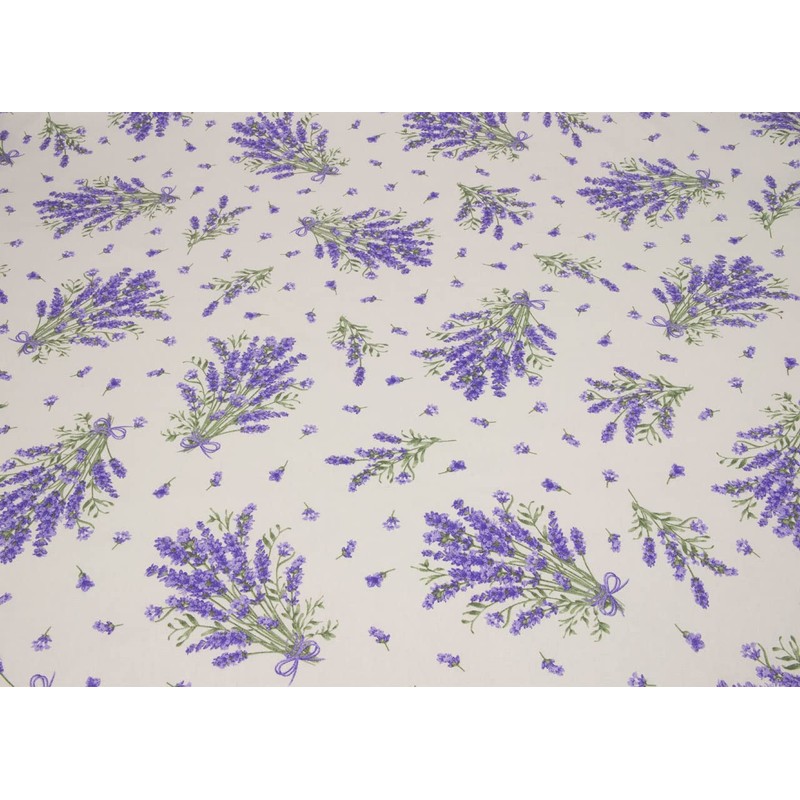 BIANCHERIAWEB Tablecloth for Kitchen and Living Room Lavender Design Made