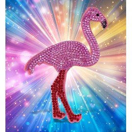 COTA Global Flamingo Sparkling Fridge Magnet - Pink Fridge Magnets Rhinestone Decor, Tropical Decor Cute Fridge Magnet for Whiteboard, Locker Accessories and Cute Magnets for Office – 3.8 Inches