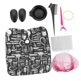 Healvian 1set Hair Dye Coloring Kit Set Tinting Brush Bowl and Cape for Easy Hair Tinting Salon Use