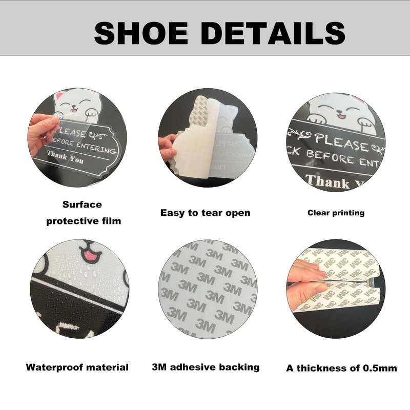 Please Knock Sign for Door, UV Resistant Self Adhesive Vinyl