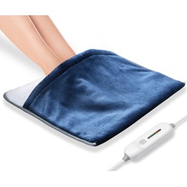 Foot Warmer Electric, Heating Pad King Size Ultra Soft Flannel, Extra Large for Bed, Abdomen, Feet, Back, Cramp, Office/Home Under Desk, 10ft Cord, Auto Off, 22" x 20" - Blue