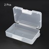 PATIKIL Clear Storage Container with Hinged Lid 162x92x43mm, 2 Pack