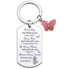 Celunux Christian Keychains for Women, Faith Bible Verse Keychain, Cross Keychain for Women, Jesus Key chain, Faith Based Gifts Religious Gifts For Female Teen Girls