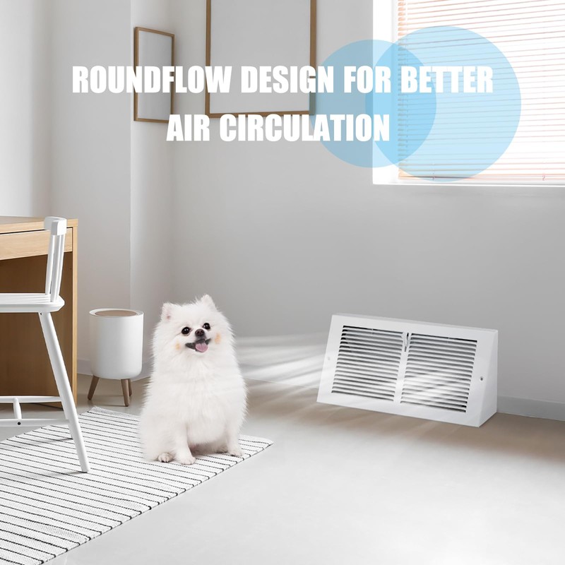 Yaocom 1 Pcs Baseboard Vent Covers with Damper Duct Opening: