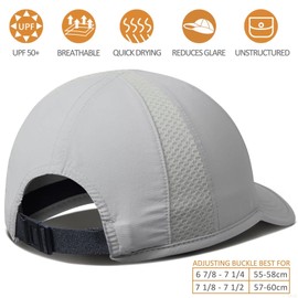 GADIEMKENSD Unstructured Hats UPF 50+ Breathable Lightweight Outdoor Caps for Men and Women, Light Gray