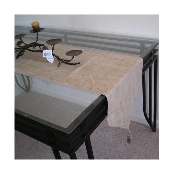 Octorose Double Layer Micro Suede Table Runner or Cushion Case (Khaki, 15x90)
