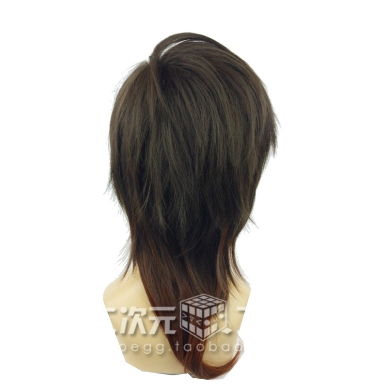Cosplay Wigs Mixture Dark Brown guradyie-syon Semi Long Medium Men's