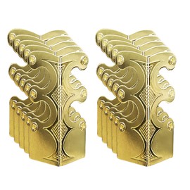 10PCS Solid Brass Skirting Board Corner Protectors, Skiffers Baseboard Corner Protectors, Vintage Metal Corner Bracket, Decorative Cover, Gold, 10 Pack
