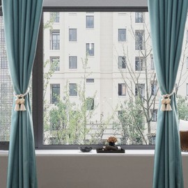 OCIOLI 2 Pack Strong Magnetic Curtain Tiebacks Curtain Holdbacks Outdoor Curtain Tiebacks Cotton Hand Woven Tie Backs Drapery Holdbacks Curtain Ties for Drapes (Beige, 2)