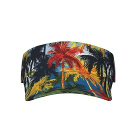 Hawaiian Summer Tropical Sport Sun Visor Hats Adjustable Empty Top Baseball Cap Outdoor Patriotic Ball Caps for Women and Men