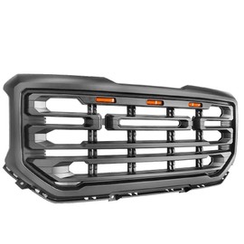 IKON MOTORSPORTS | Grille Compatible With 2016-2018 GMC Sierra 1500 | Matte Black Front Upper Hood Conversion Grille Grill Guard | 2017