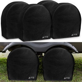 Leader Accessories Tire Covers (4 Pack) - Heavy Duty Waterproof Wheel Protectors for Truck, SUV, Jeep, Camper,Trailer, RV - Universal Fits 24-26.5 Inches Diameter, Black