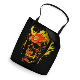 Wicked Skull On Fire Flaming Skull Tote Bag