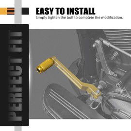 NICECNC Gold Gear Shift Lever Peg Shifter Peg Gear Lever Pedal Compatible with Harley Dyna Fat Bob FXDF 2010-2017, Replacement for 33600383,33600384, See Fitment