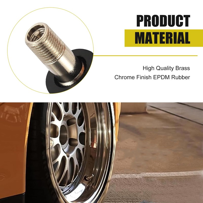 Bawkars 4 PCS TR416 Valve Stems, High Pressure Tubeless Valves,