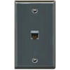 RiteAV 1 Port Cat7 Shielded Ethernet Wall Plate - Flat [Stainless Steel]
