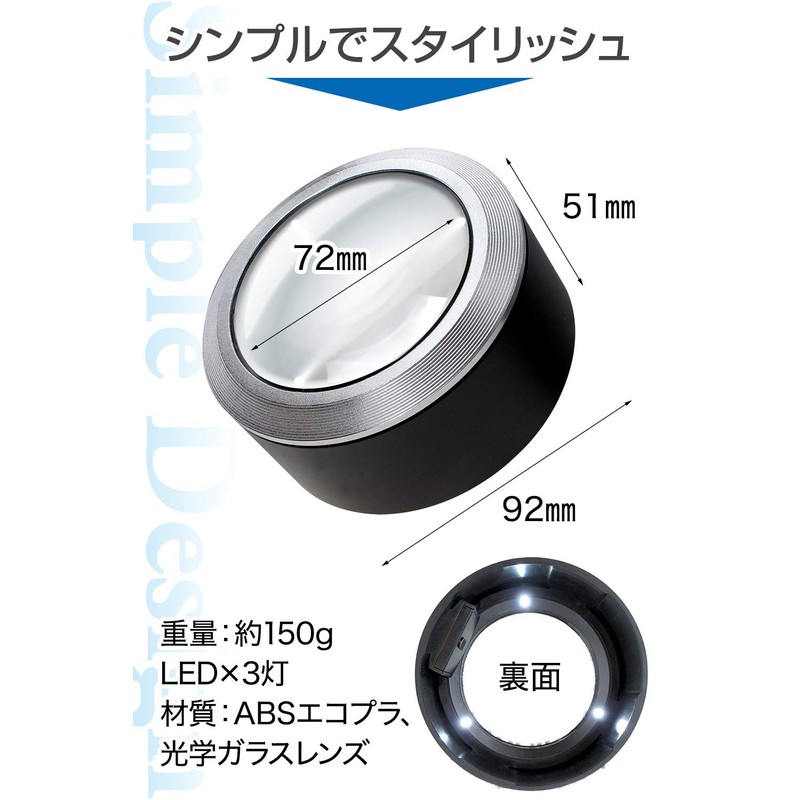 PhoenixLoupe Desk Magnifier (5x Magnification) Newspaper, Instruction Manual, Print, Jewelry,