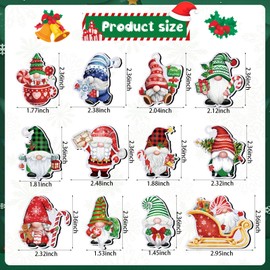 Fiada 12 Pieces Christmas Refrigerator Magnets Christmas Gnome Magnets Winter Holiday Magnets for Locker Fridge Home School Decor