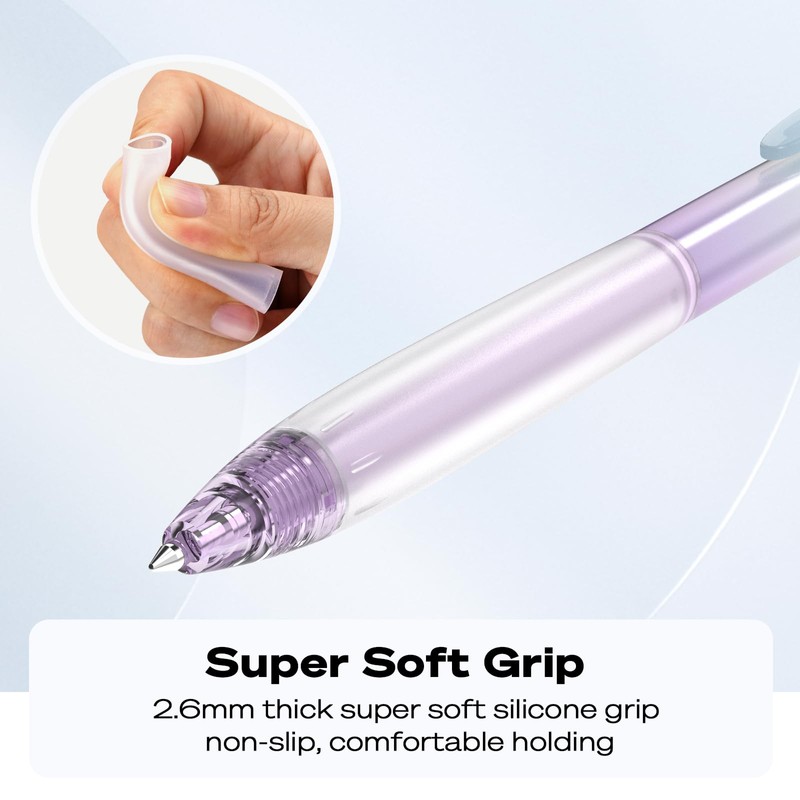 WRITECH Retractable Gel Ink Pens: 0.7mm Fine Point Black-Ink Aesthetic