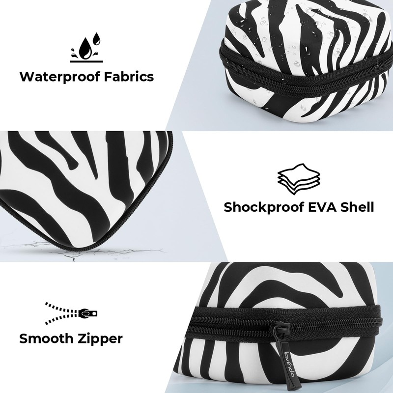 Lavinda Zebra Print Nail Drill Bits Holder, 64 Holes Dustproof