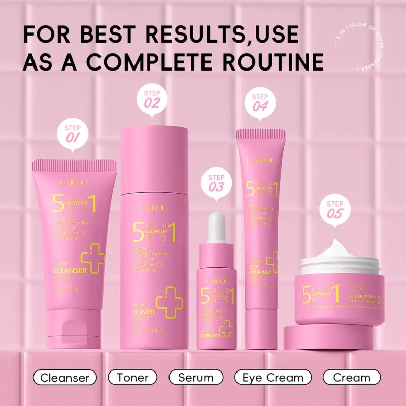 Set Facial Quiyum 5 En 1 6pcs Rejuvenecedor Piel Radiante