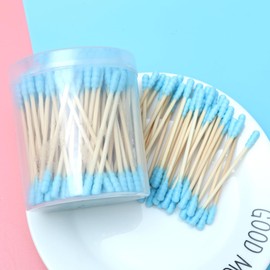 FRCOLOR 200Pcs Double Tipped Cotton Swabs Multipurpose Makeup Applicators Colors for Beauty Care Nail Cleaning and Wound Care Convenient Storage Box Included Color