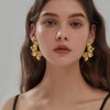 Gold Statement Earrings For Women 18K Gold Plated Sectored Flower