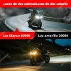2 Par Faros Luces Led Para Motos Auto Doble Color