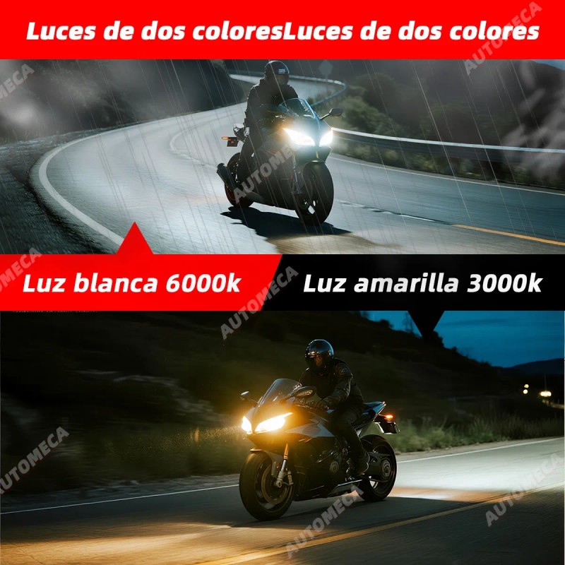 2 Par Faros Luces Led Para Motos Auto Doble Color
