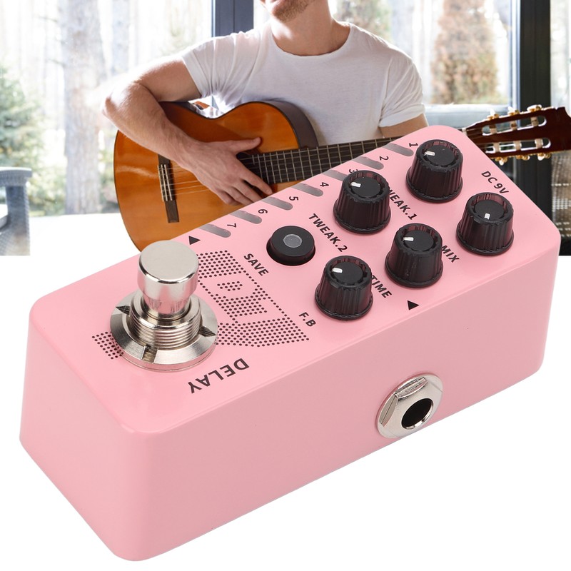 Digital Delay Pedal Metal Pink Guitar Looper Effect Pedals with