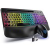 Hamile Ergonomic Wireless Keyboard and Mouse Combo, Wave Keys Full