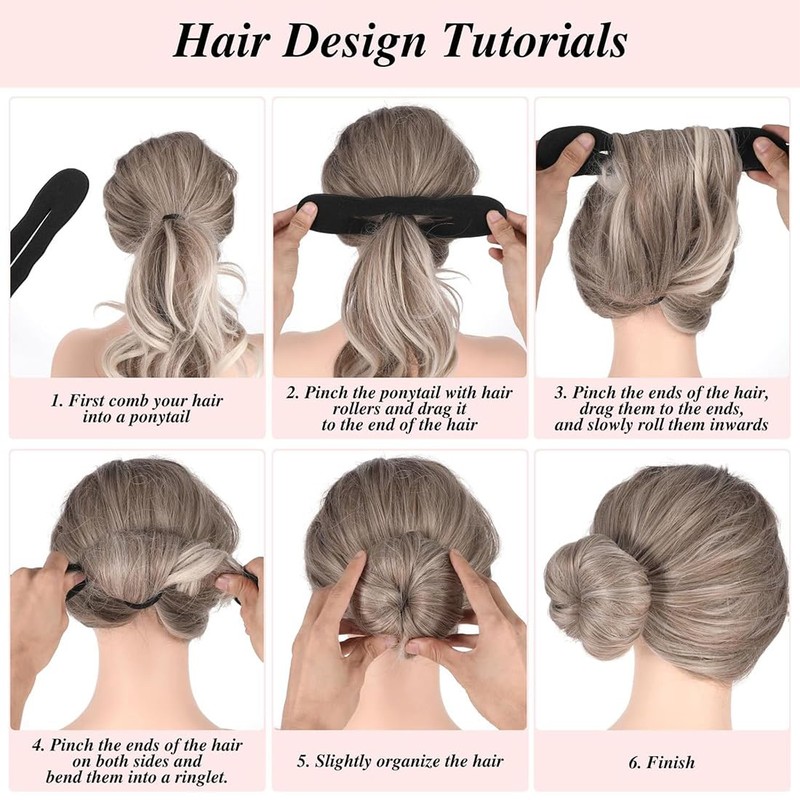 KIRZAX Kit 4 Ciambelle Chignon, Fantastico Strumento per la Creazione
