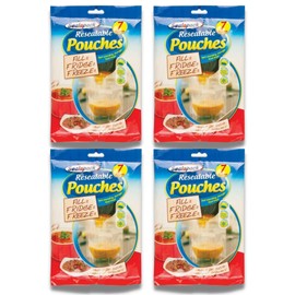 Sealapack Resealable Pouches Food Soup Storage Bags - 28 Pour And Store Freezer Bags - Self Standing Soup Bags For Freezer