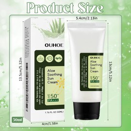 Aloe Vera Sun Cream SPF 50, Sunscreen SPF 50, Aloe Soothing Sun Cream SPF 50, Non-Greasy, Strong UVA UVB Protection, Sun Cream Protection Factor 50, for All Skin Types