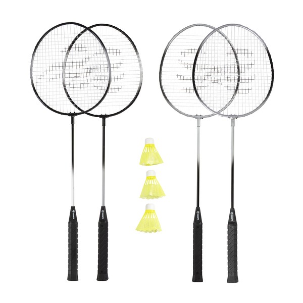 Triumph Sports 4-Player Badminton Set with 4 Rackets, 3 Shuttlecocks and 1 Carry Case, Black (35-7119-2)