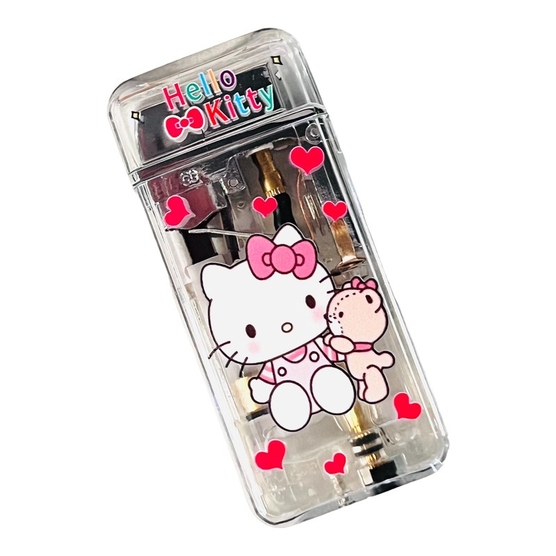 NIVEK Transparent Lighter Light Up Lighter (Clear Kitty)