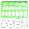 Circle and Oval Template, 4 Pack Clear Green Plastic Measuring