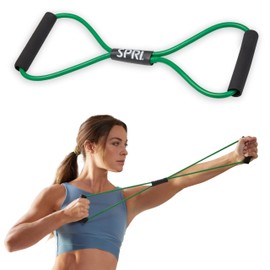 SPRI Ultra Toner Resistance Band Figure 8 Exercise Cord, Green, Light