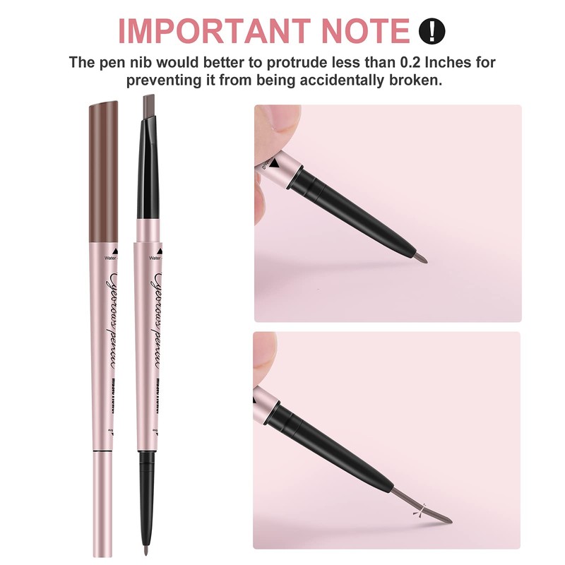 TurritopsisD Eyebrow Pencil, Brow Pen Dual-ends Thick & Fine Tip