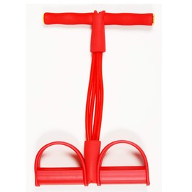 VOANZO Abdominal Muscle Trainer Fitness Rally Pedal Puller Sit-Up Trainer Latex Pull Rope Fitness Equipment Abdominal Trainer Sport Quad Leg Rope (Red)